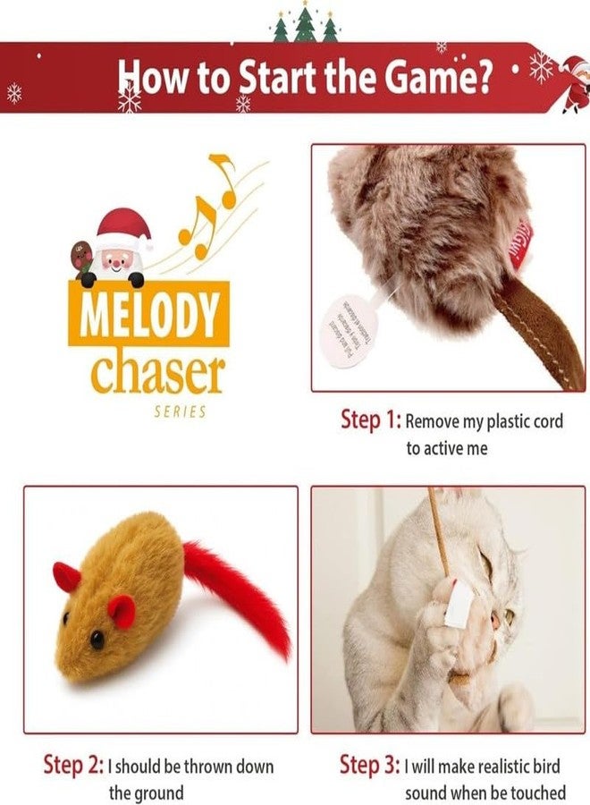 KittuPet Chirping Mouse Toy for Cats - Sound-Activated Plush Rat, Fun Chase & Pounce Toy for Active Indoor Cats - Image 3